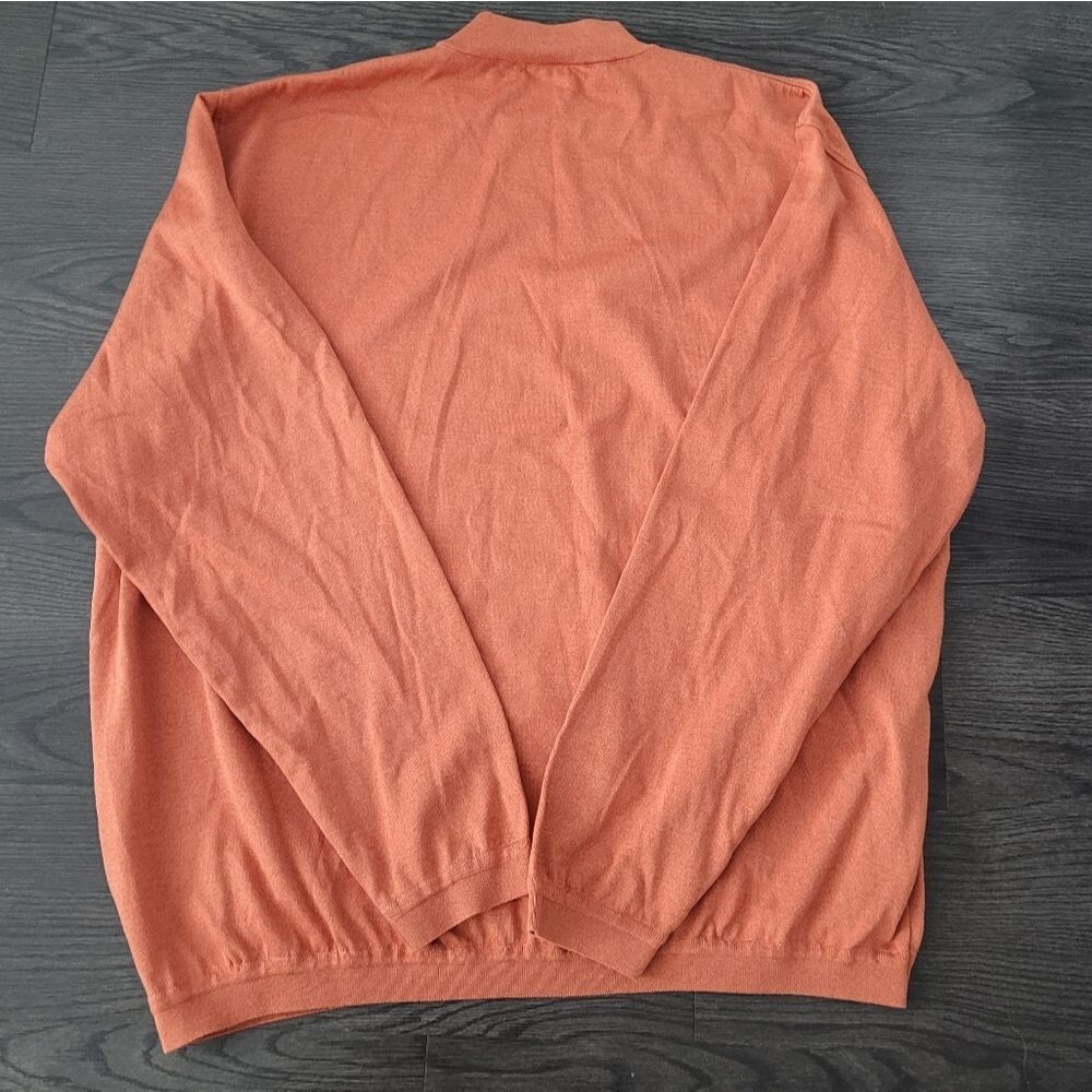 Maus And Hoffman Mock Neck knit Sweater Orange Men's XXL Lightweight Pullover - Picture 7 of 7